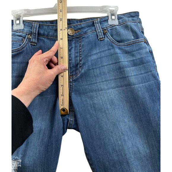 Kut From The Kloth Distressed Boyfriend Jeans 10P Medium Wash Denim - Picture 8 of 10